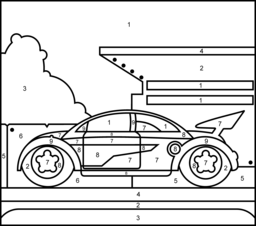 Dragster - Printable Color by Number Page