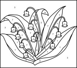 Lily of the Valley - Printable Color by Number Page