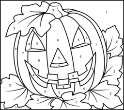 Halloween Pumpkin - Online Color by Number Page