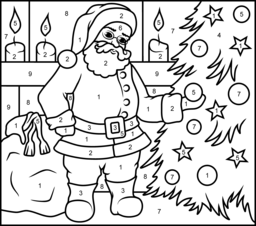 Santa Claus - Printable Color by Number Page