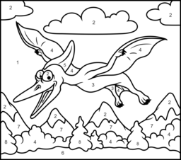 Pterodactyl - Online Color by Number Page