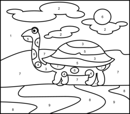 Turtle - Printable Color by Number Page