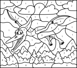 Pterodactyl - Online Color by Number Page - Hard